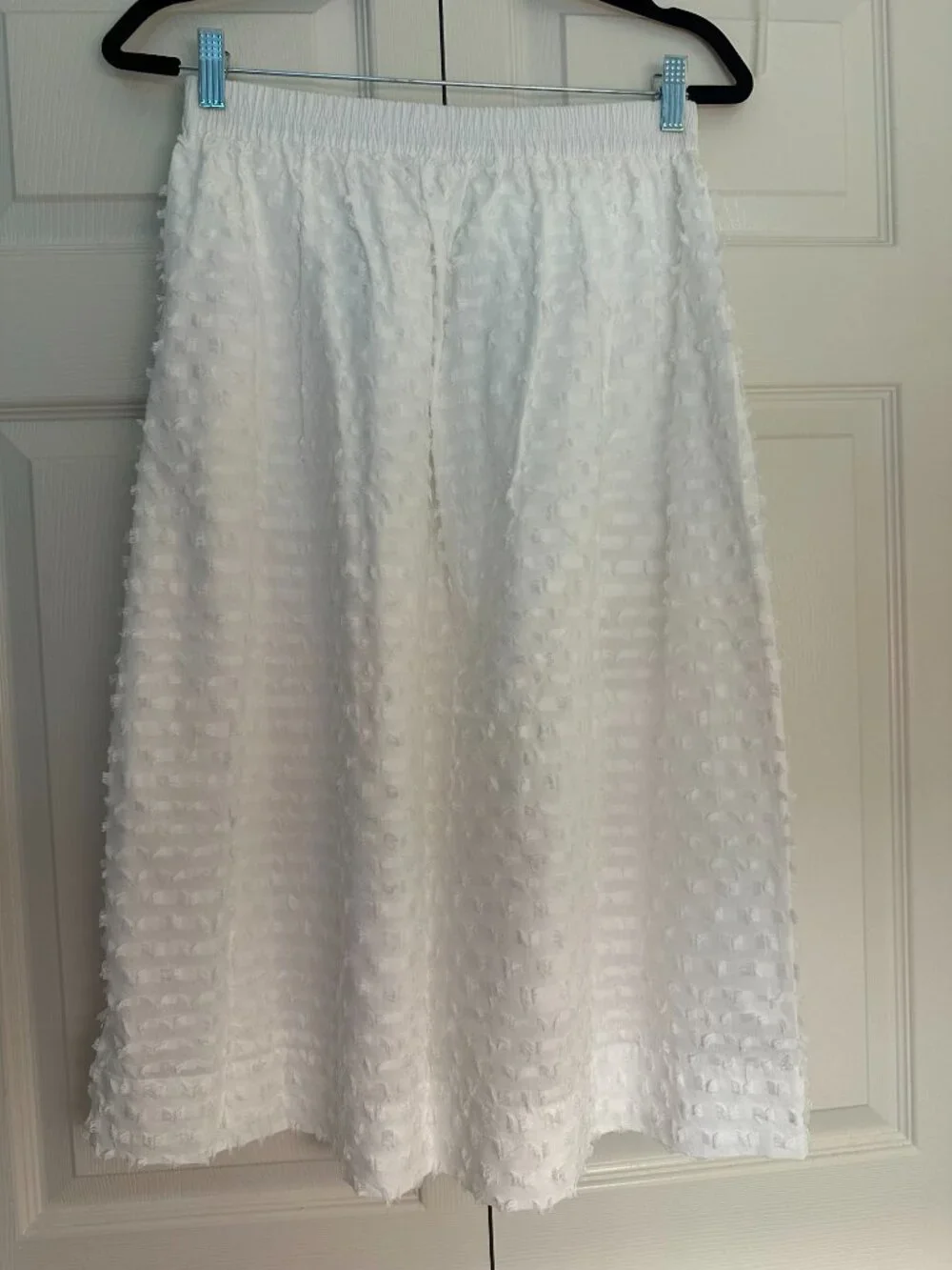 NWT J. Crew White Clip Dot Flared Midi 100% Cotton Skirt Sz 4